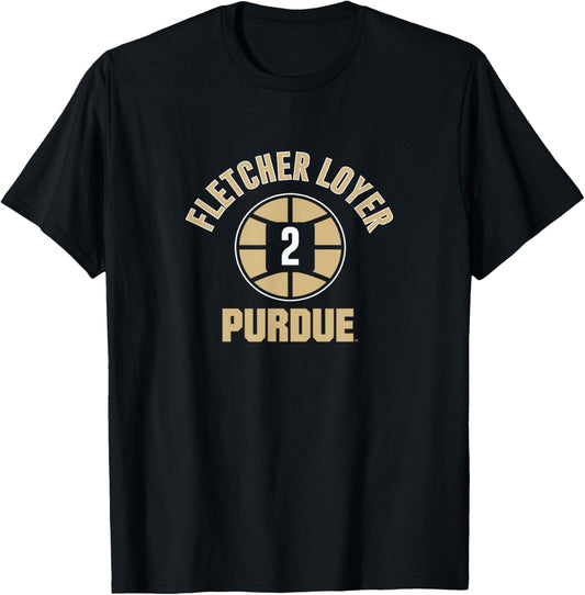 Purdue Basketball: Fletcher Loyer Name Number Ball T-Shirt - T-Shirt | Black