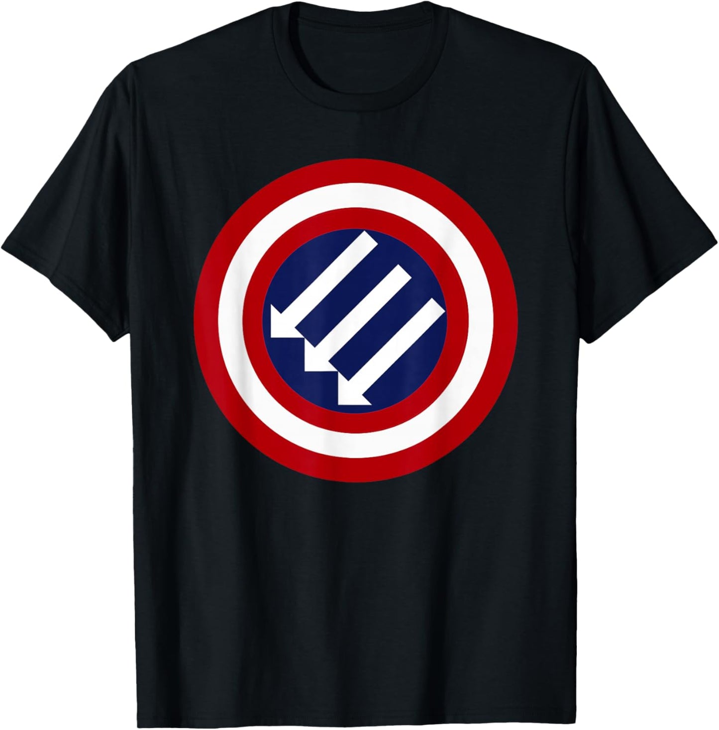 American Iron Front - Three Arrows - Stand Against Fascism T-Shirt - T-Shirt | Black
