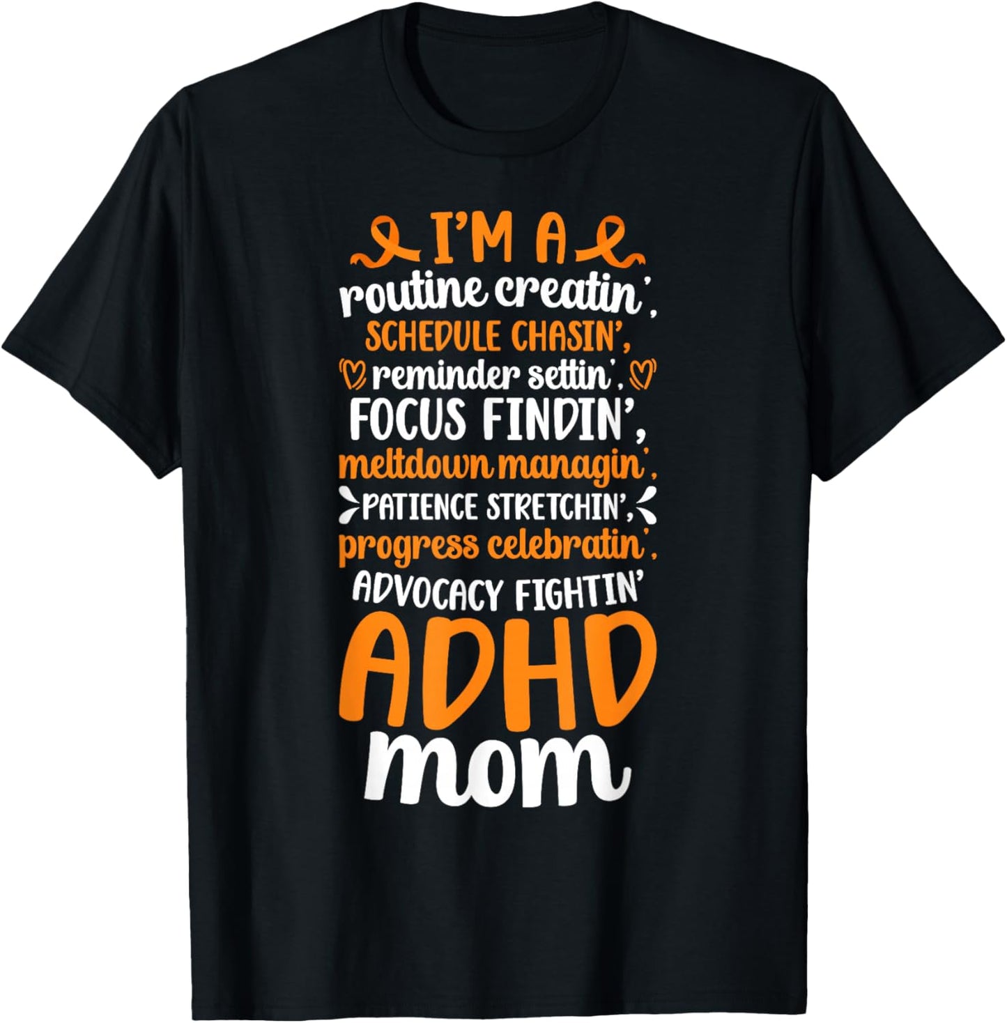 ADHD Mom Definition ADHD Warrior Mother ADHD Awareness Month T-Shirt - T-Shirt | Black