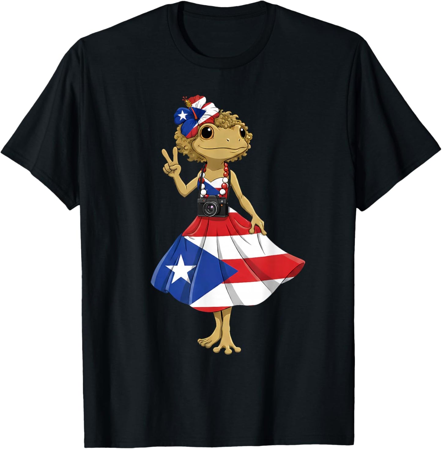 Coqui Frog Puerto Rico Taino Puerto Rican Flag Boricua T-Shirt - T-Shirt | Black