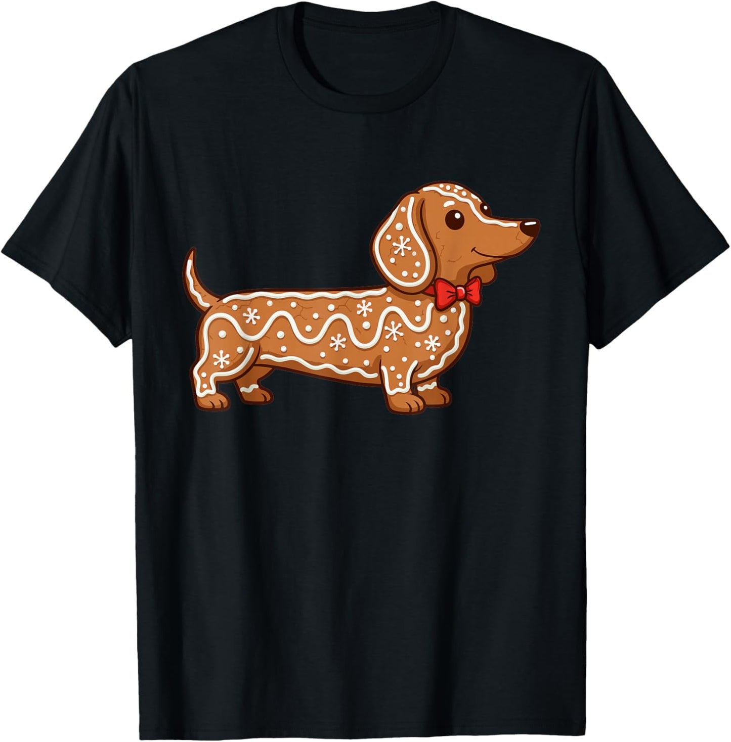 Dachshund Christmas Gingerbread Cookie Weiner Dog Lover T-Shirt - T-Shirt | Black