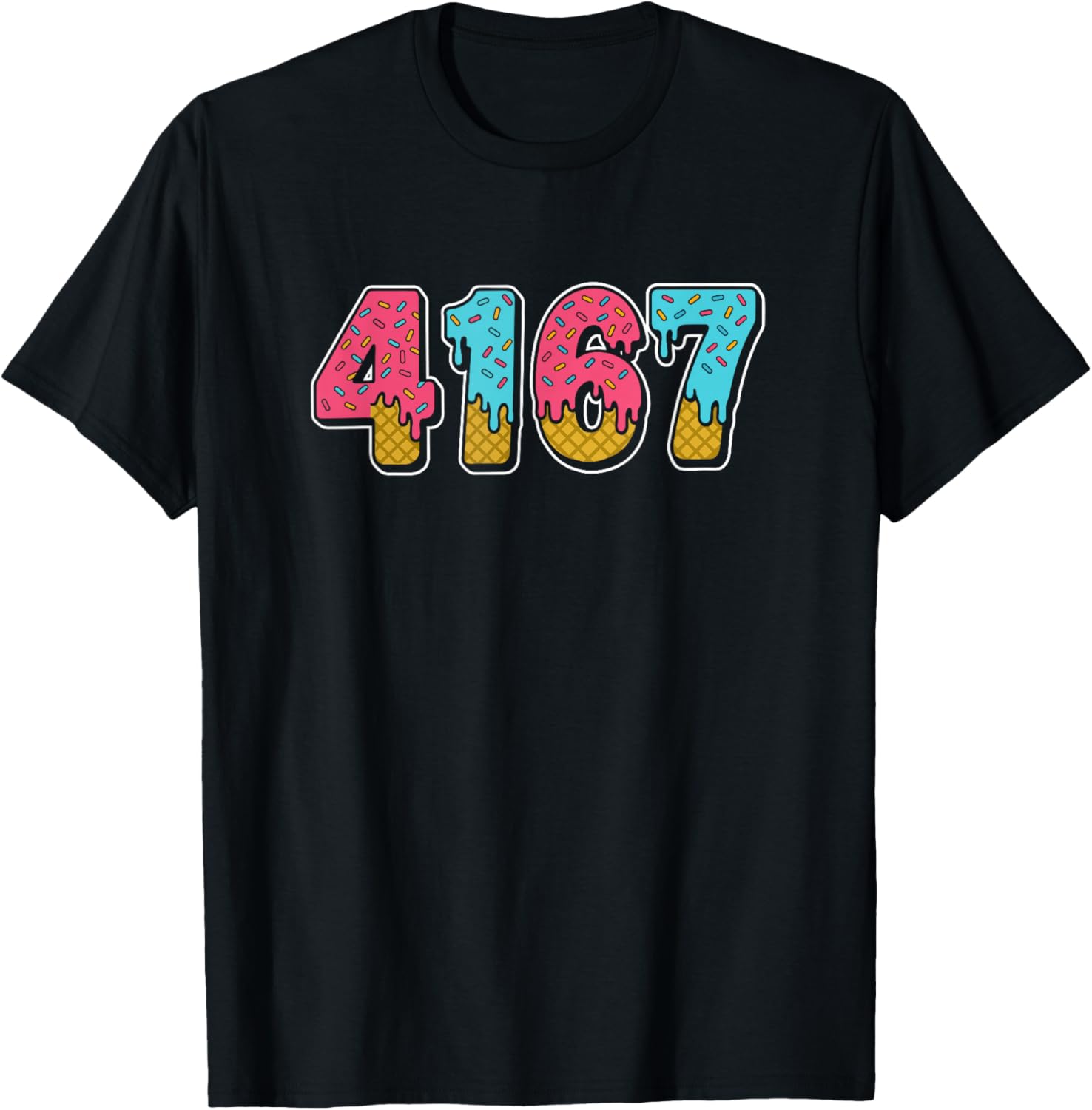 41 67 Ice Cream Drip Meme 6 7 6-7 4 1 4-1 Forty One T-Shirt - T-Shirt | Black