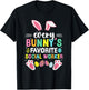 Every Bunny's Favorite Social Worker Cute Easter Egg Bunny T-Shirt - T-Shirt | Black