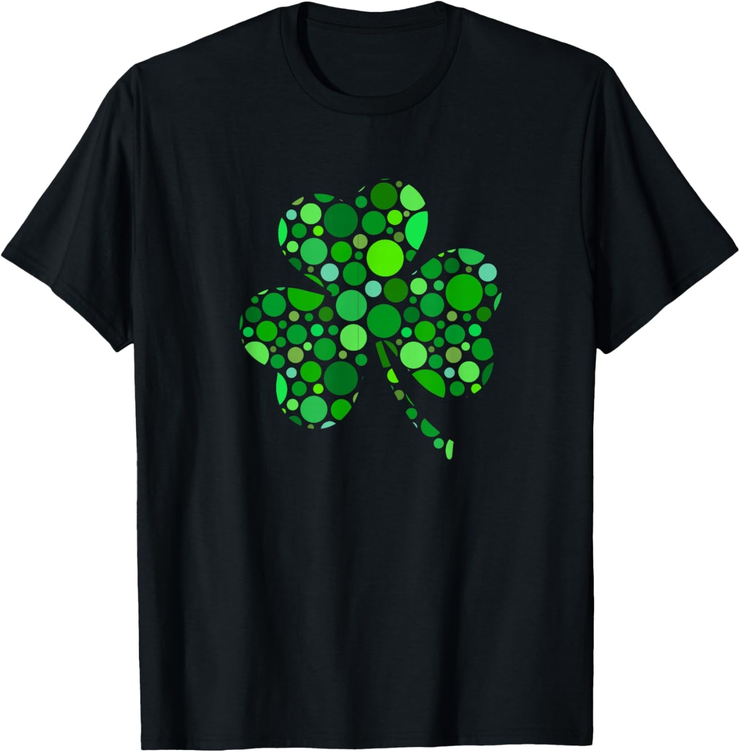Modern Shamrock Graphic Minimalism Design T-Shirt - T-Shirt | Black