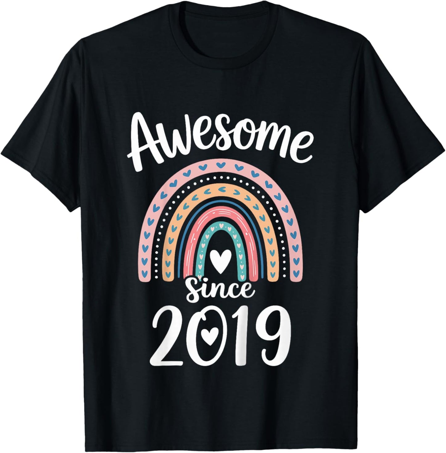 Awesome Since 2019 7th Birthday 7 Years Old T-Shirt - T-Shirt | Black