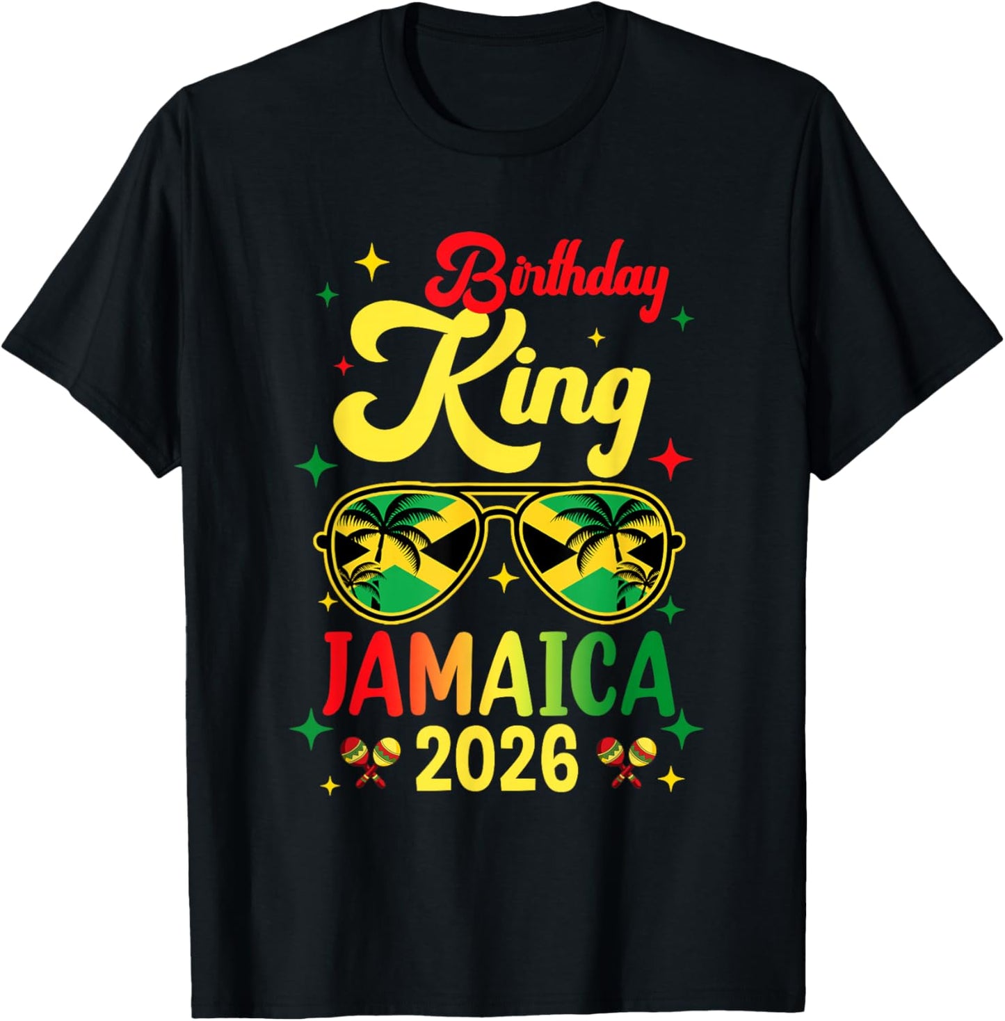 30Th 20Th Birthday King Jamaica Vacation Party 2026 T-Shirt - T-Shirt | Black