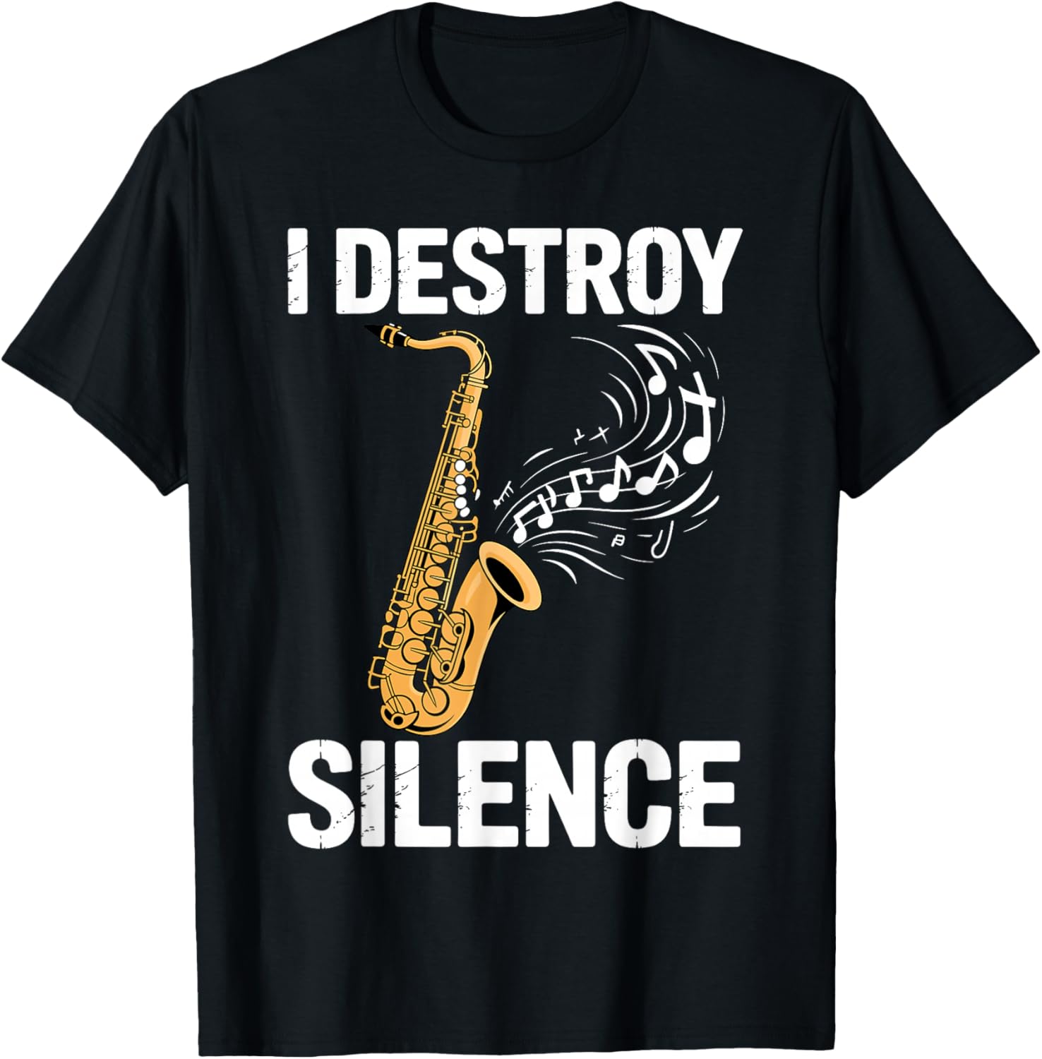 Funny Saxophone Design Women Sax Saxophone Player T-Shirt - T-Shirt | Black
