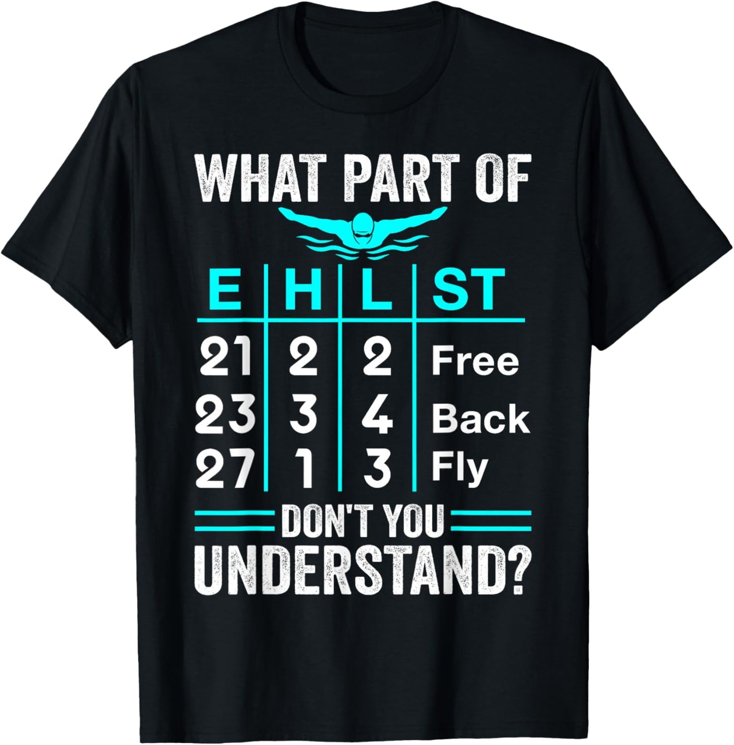 Swimming Swimmer What Part Don't You Understand Swim Team T-Shirt - T-Shirt | Black