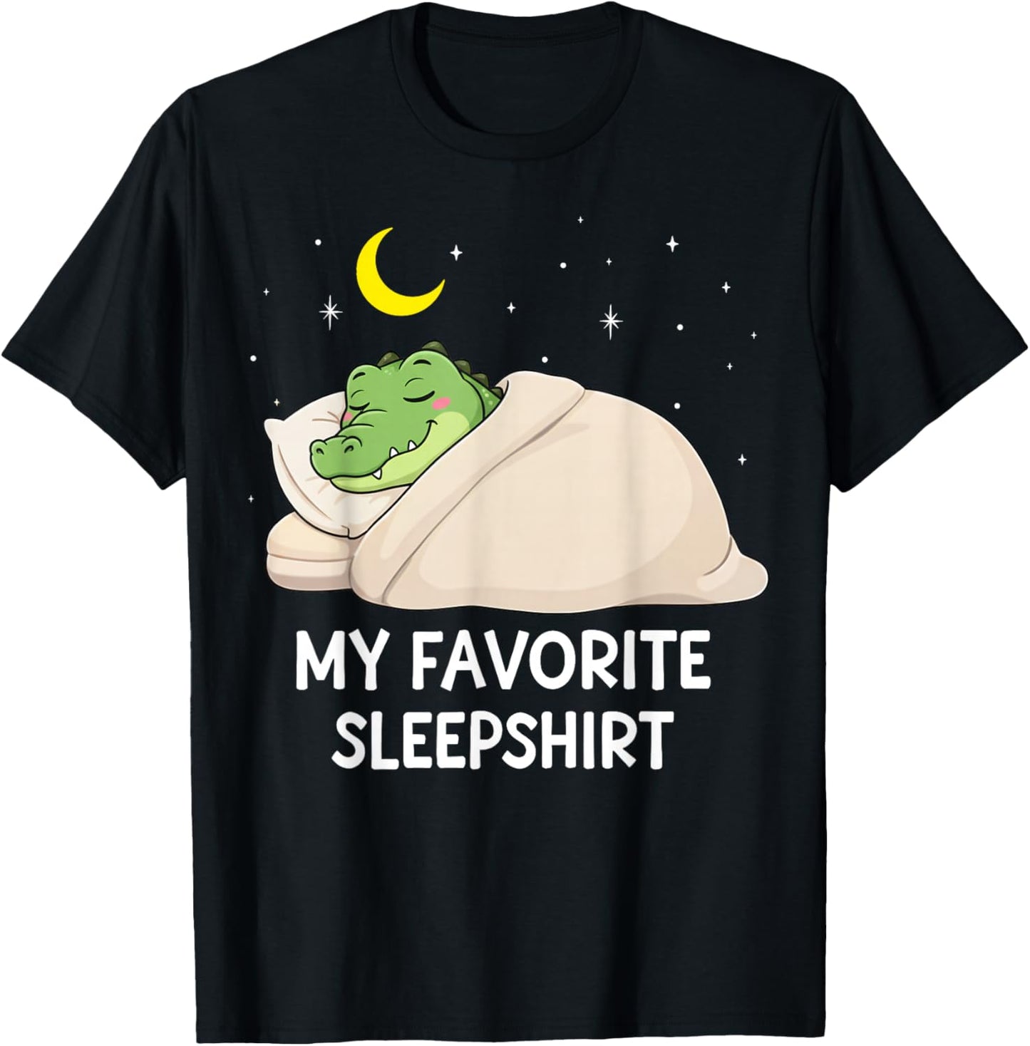 Funny Crocodile Favorite Sleepshirt Pajama Zoo Boys Girls T-Shirt - T-Shirt | Black