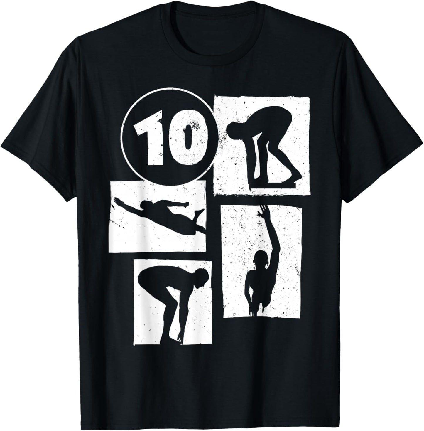 10th Birthday Swimmer Swimming 10 Year Old Boy T-Shirt - T-Shirt | Black