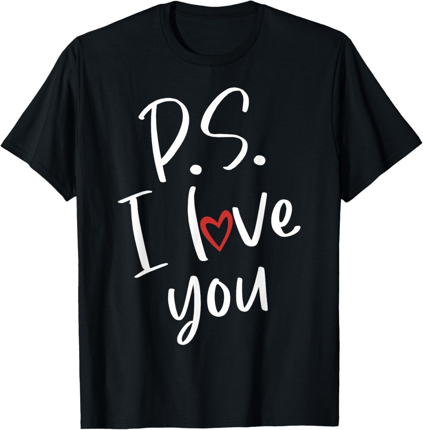 PS I Love You Day Valentine's Day Purple Heart Women Men Kid T-Shirt - T-Shirt | Black