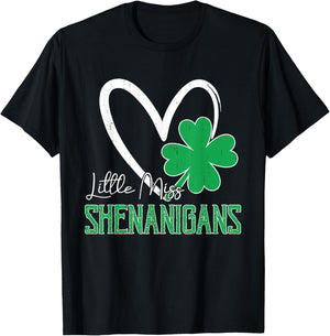 Cute Miss Shenanigans St Patrick's Day Kids Girls Toddler T-Shirt - T-Shirt | Black