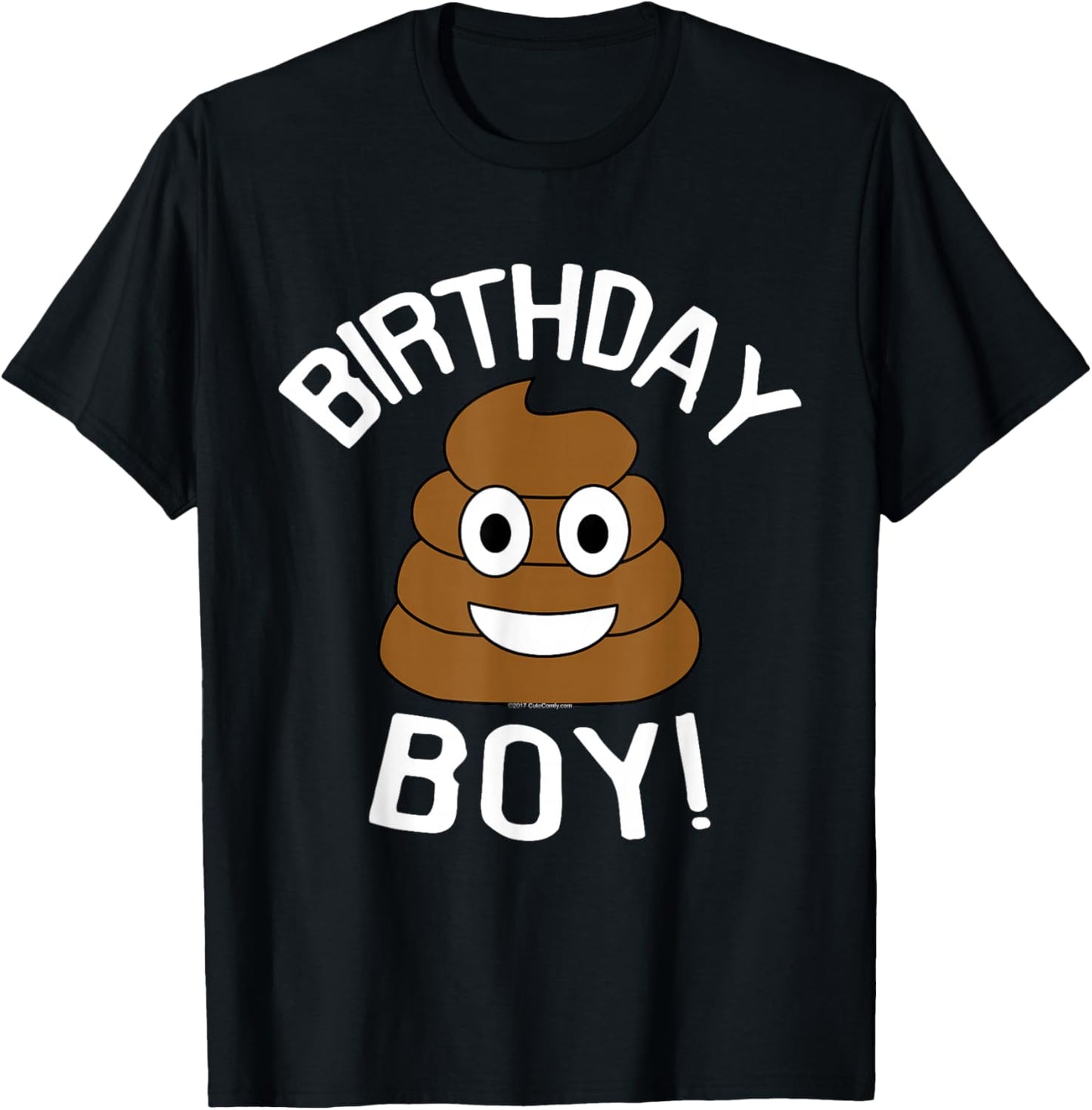 Birthday Boy Poop Emoticon Theme Party T-Shirt - T-Shirt | Black