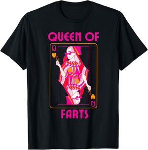 Funny Queen of Fart Farting Humor Inappropriate Embarrassing T-Shirt - T-Shirt | Black