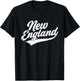 Retro Vintage New England Text Men Women Boy Girl T-Shirt - T-Shirt | Black