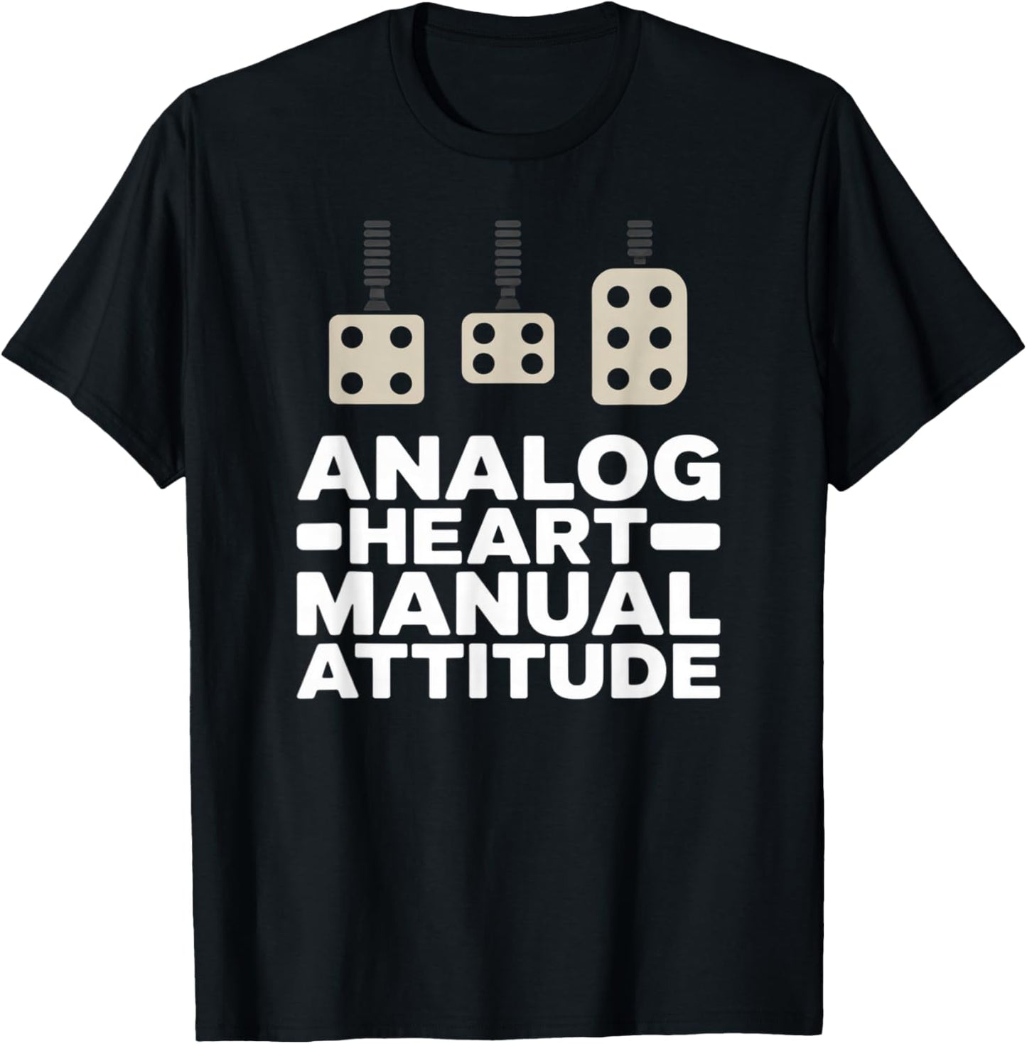 Analog Heart Manual Attitude Stick Shift Driver T-Shirt - T-Shirt | Black