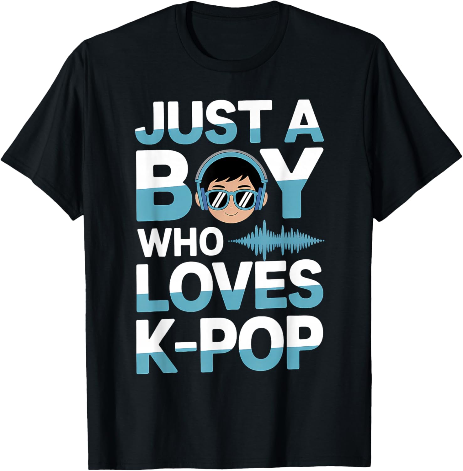 Just A Boy Who Loves K-Pop Music Fan T-Shirt - T-Shirt | Black