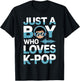 Just A Boy Who Loves K-Pop Music Fan T-Shirt - T-Shirt | Black