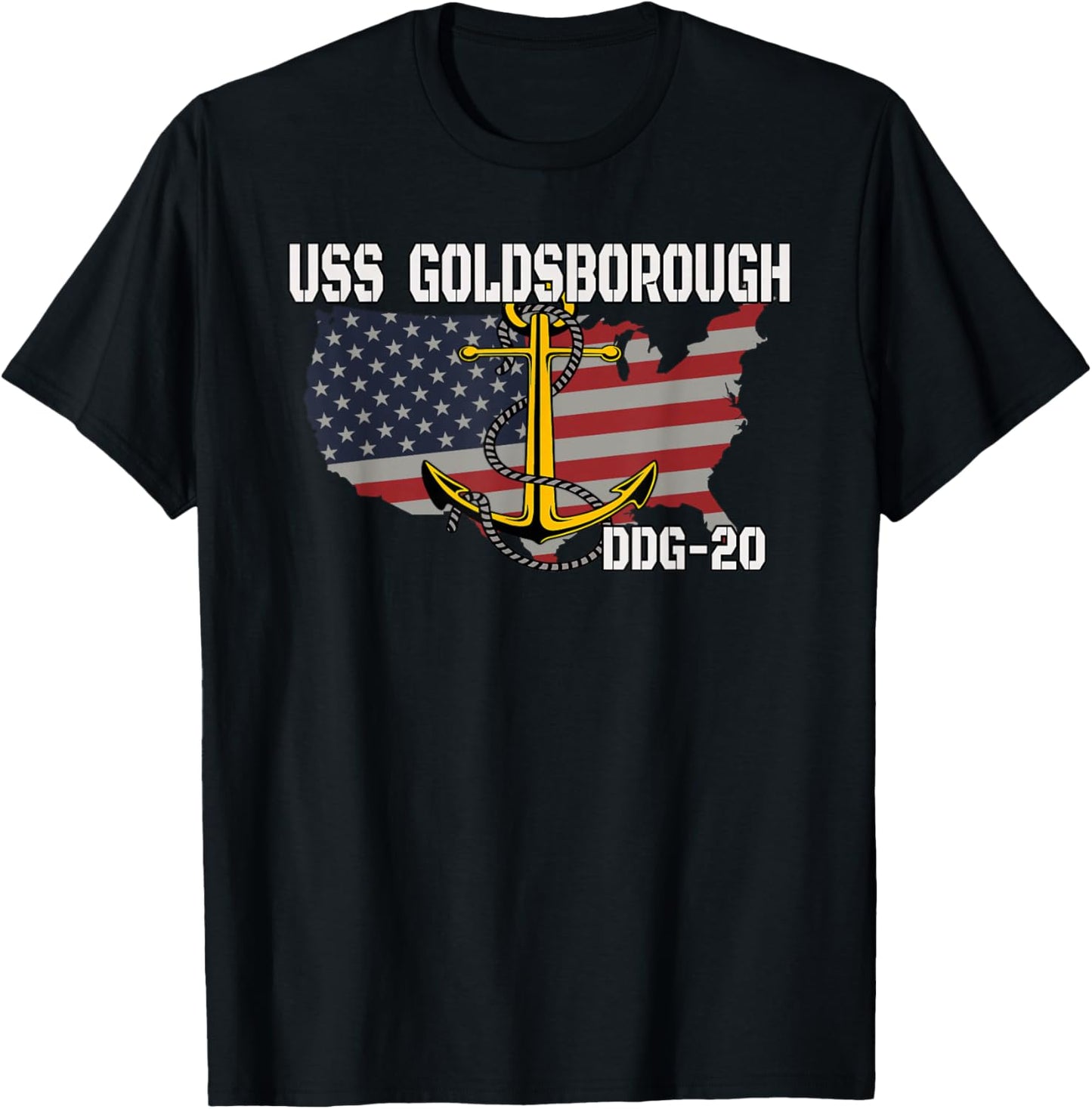 USS Goldsborough DDG-20 Destroyer Veteran Day Father Grandpa T-Shirt - T-Shirt | Black