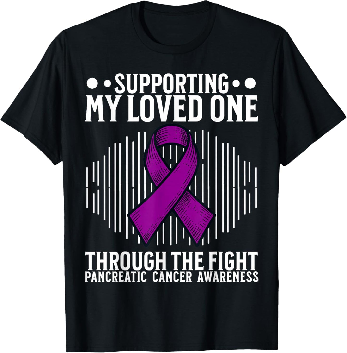 Purple Support Pancreatic Cancer Awareness Products Gifts T-Shirt - T-Shirt | Black