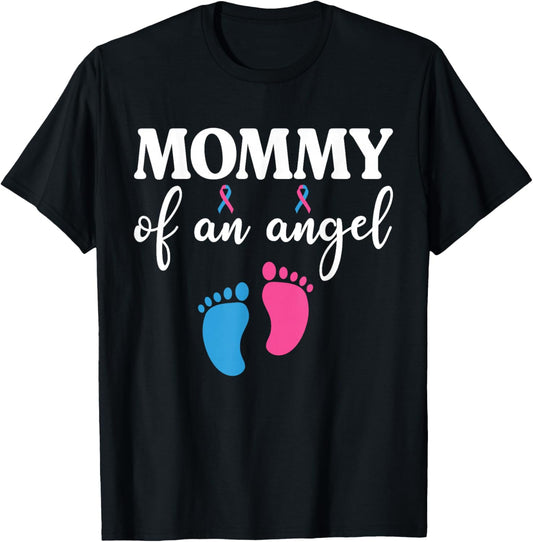 Mommy of an Angel Infant Loss Remembrance T-Shirt - T-Shirt | Black