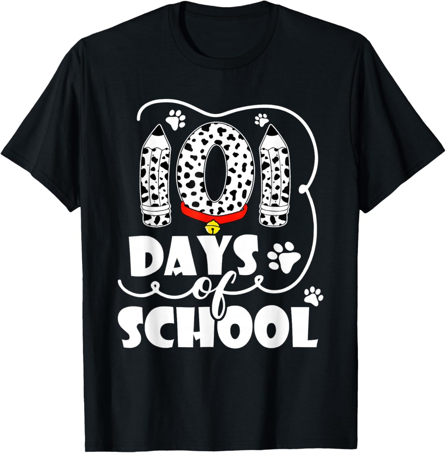 Happy 101 Days School Cute Dog 100 Days Smarter Student Kids T-Shirt - T-Shirt | Black