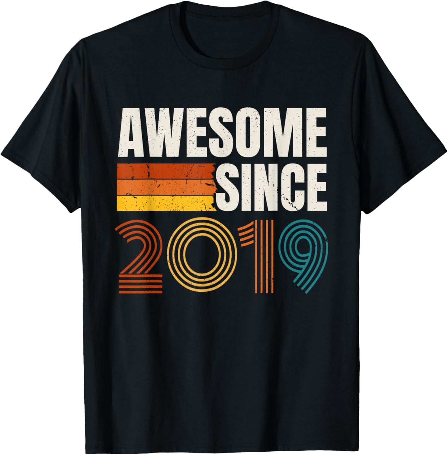 Awesome Since 2019 Vintage Year Retro Birthday T-Shirt - T-Shirt | Black