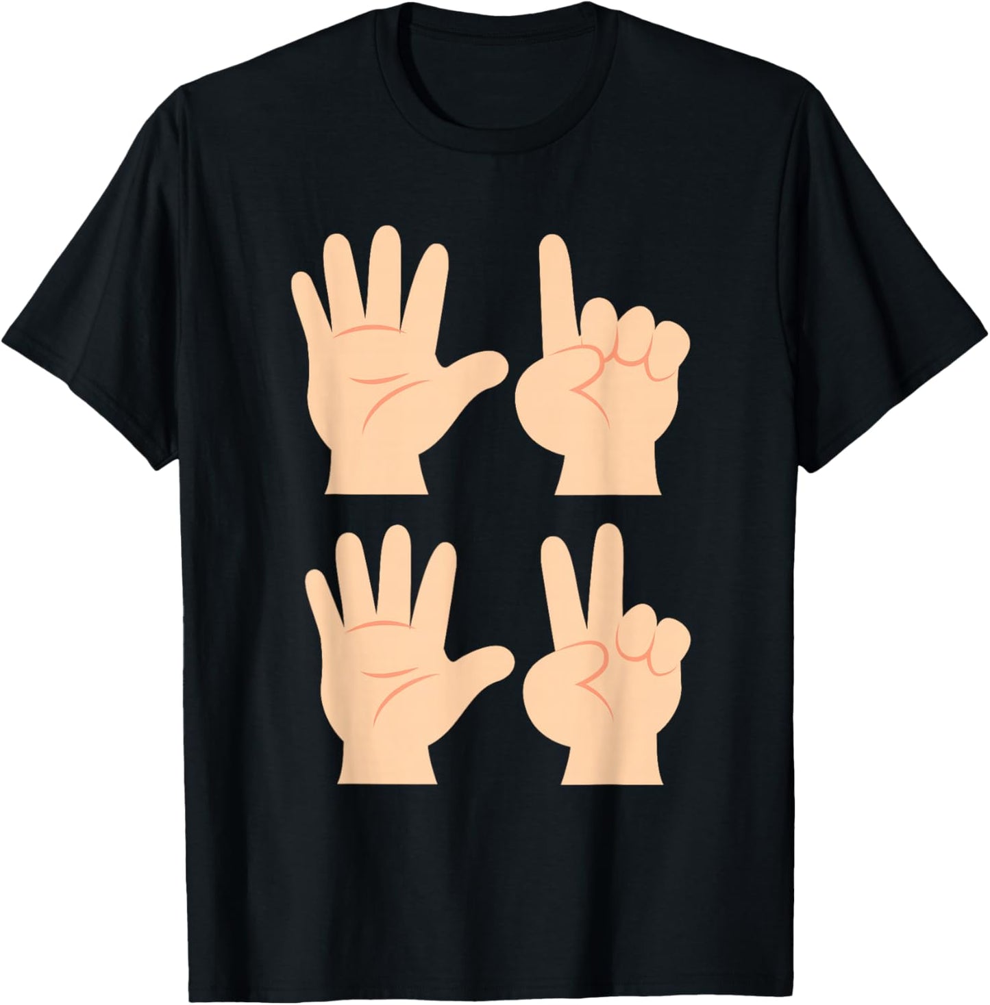 Six Seven 6 7 Meme ASL Sign Language T-Shirt - T-Shirt | Black
