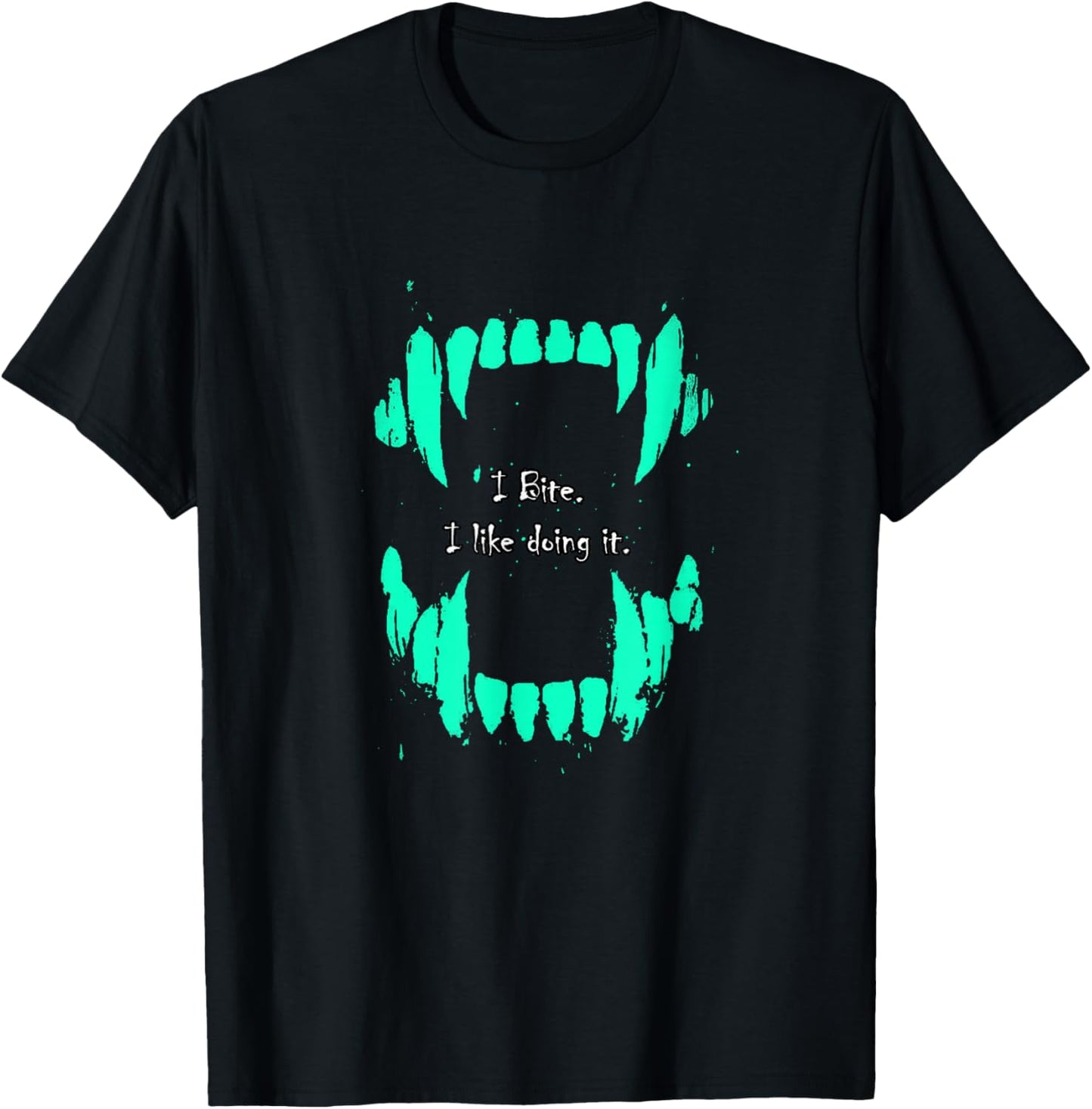 Light Teal Aqua Color I Bite, I Like Doing It Teal Aqua T-Shirt - T-Shirt | Black