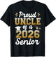 Proud Uncle of A 2026 Senior Funny Graduate Class of 2026 T-Shirt - T-Shirt | Black