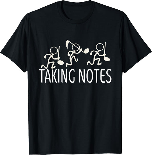 Taking Notes Funny Music T-Shirt - T-Shirt | Black