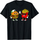 Funny Hamburger French Fries Combo Snacks Fast Food Lover T-Shirt - T-Shirt | Black