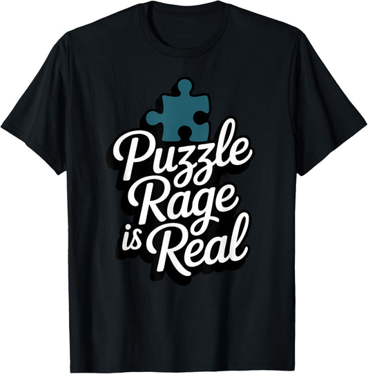 Jigsaw Puzzle Rage Puzzle Lover T-Shirt - T-Shirt | Black