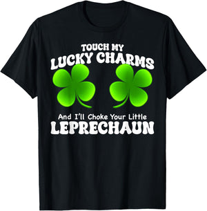 Funny My Lucky Charm Leprechaun St Patricks Shamrock Women T-Shirt - T-Shirt | Black