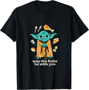 Star Wars Classic - May The Forks Be With You T-Shirt - T-Shirt | Black