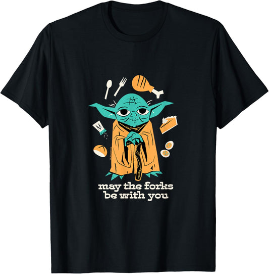 Star Wars Classic - May The Forks Be With You T-Shirt - T-Shirt | Black