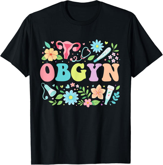 OBGYN Obstetrics Doctor Nurse Cute T-Shirt - T-Shirt | Black