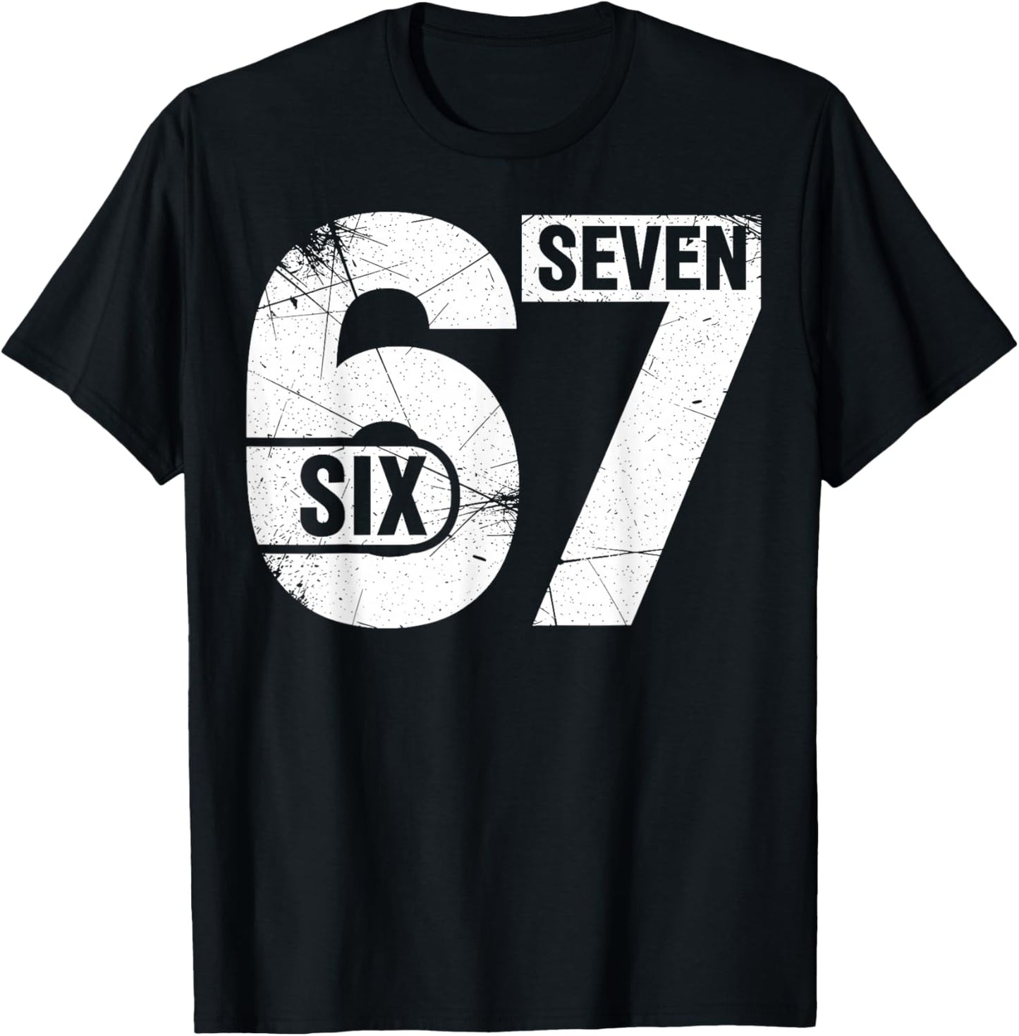 Six Seven 67 Funny Meme T-Shirt - T-Shirt | Black