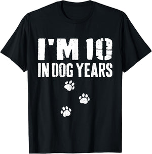 I'm 10 in Dog Years Funny 70th Birthday T-Shirt - T-Shirt | Black