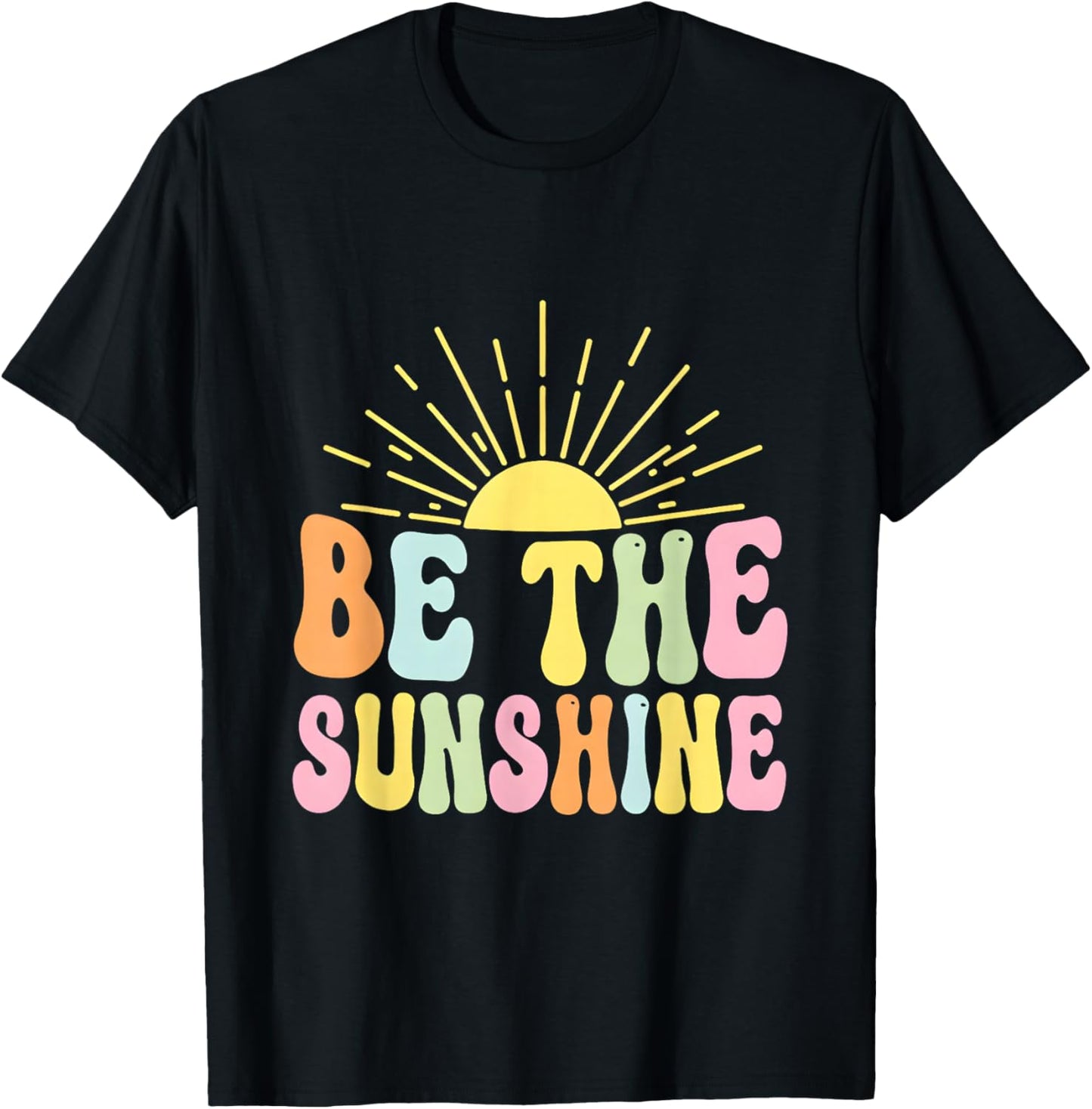 Be The Sunshine Groovy Retro 70s Vibes Sun Positivity T-Shirt - T-Shirt | Black