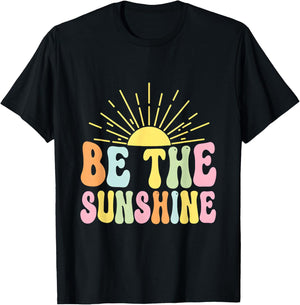Be The Sunshine Groovy Retro 70s Vibes Sun Positivity T-Shirt - T-Shirt | Black
