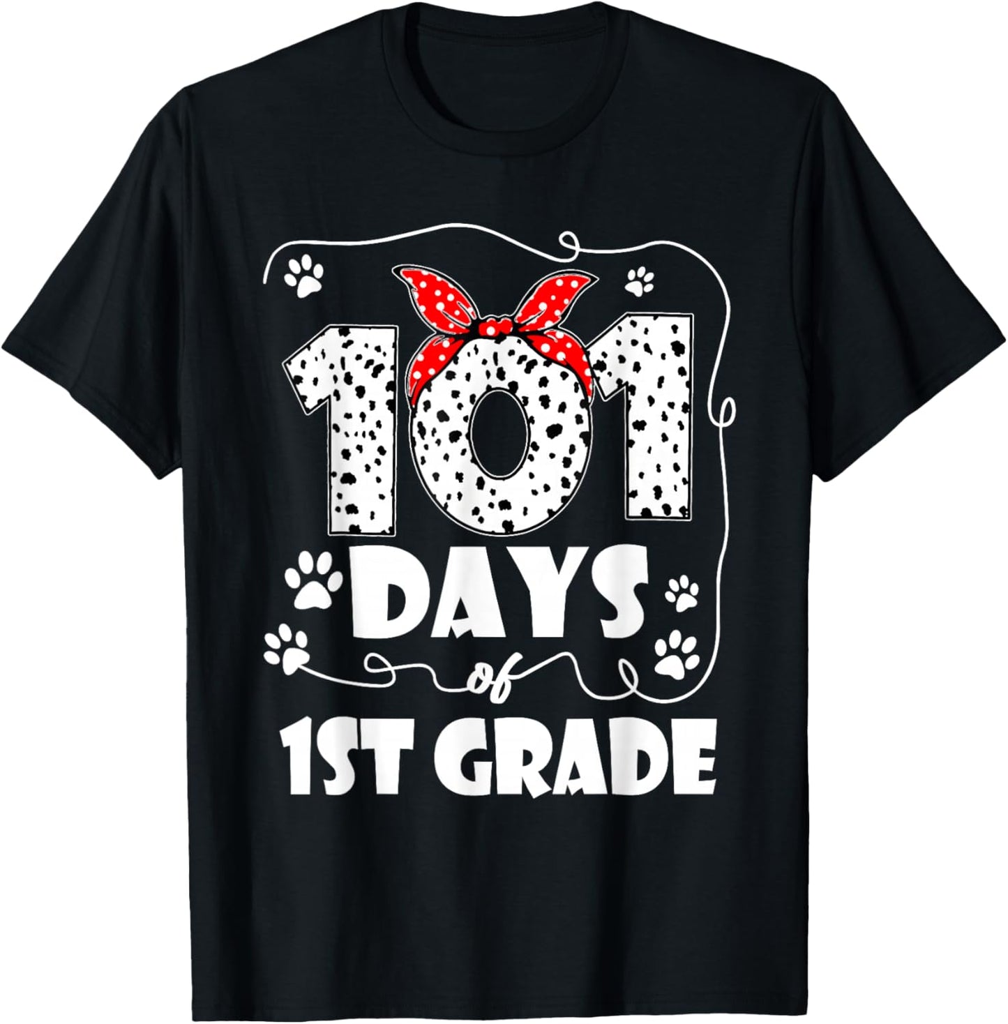 101 Days 1st Grade 100 Days School Dog 100th Day Students T-Shirt - T-Shirt | Black