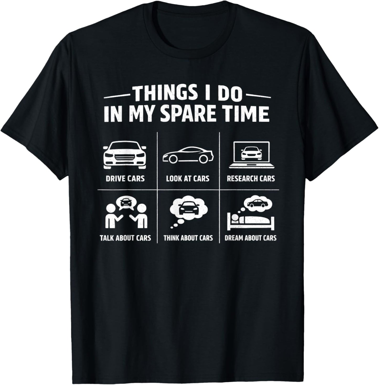Things I Do in My Spare Time Mechanic Garage Car Enthusiast T-Shirt - T-Shirt | Black
