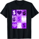 Purple Color Peace Love Money Grid Purple Graphic T-Shirt - T-Shirt | Black