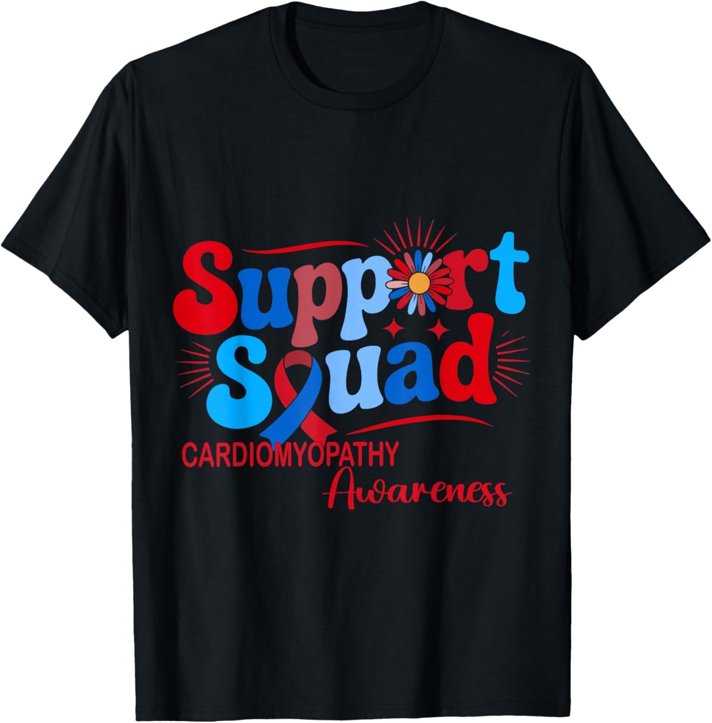 Cardiomyopathy Support Squad Awareness T-Shirt - T-Shirt | Black