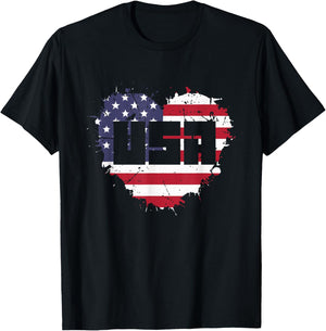 USA America is Love T-Shirt - T-Shirt | Black
