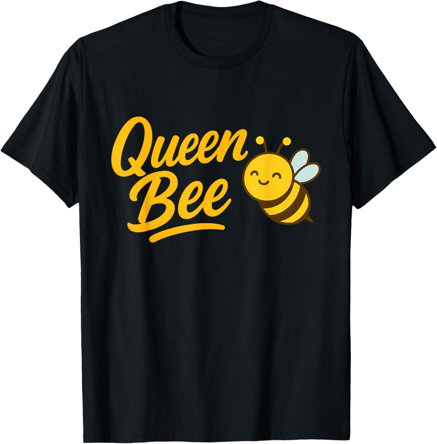Queen Bee Cute Bumblebee Cartoon Bee Keeping Beehive Bees T-Shirt - T-Shirt | Black