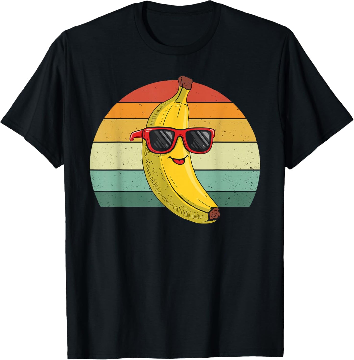 Retro Vintage Cool Banana Fruit Sunglasses Men Women Kids T-Shirt - T-Shirt | Black