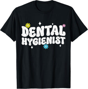 Retro Dental Hygienist Dental Health Appreciation T-Shirt - T-Shirt | Black