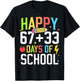 Happy 67 33 Days of School 100th Day of School Kids Teacher T-Shirt - T-Shirt | Black